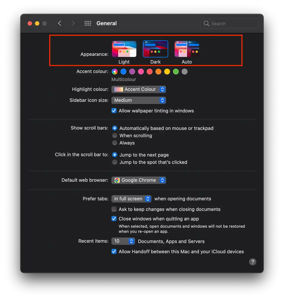 Habilitando el modo oscuro en macOS