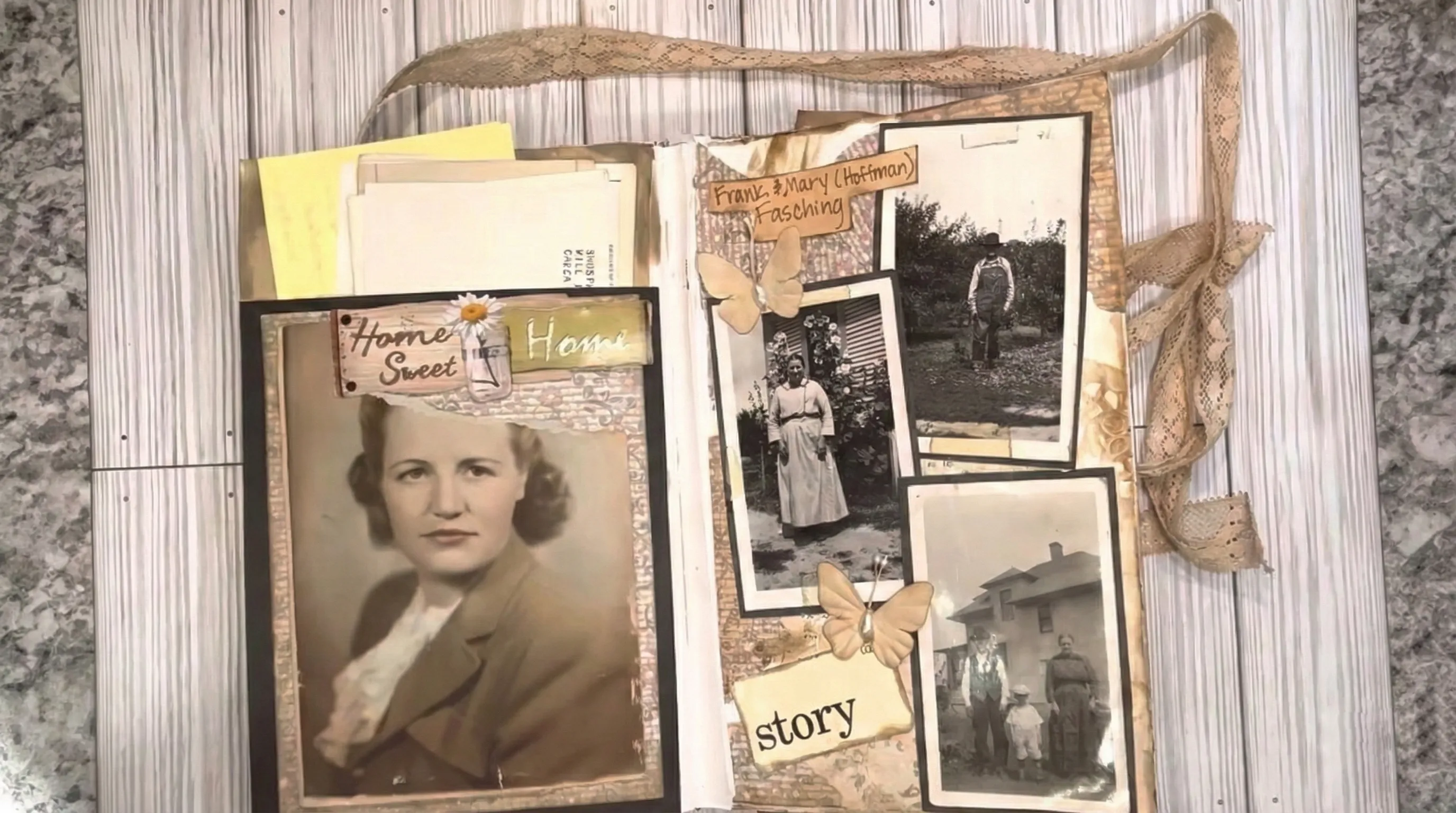 An example of an old wedding album design