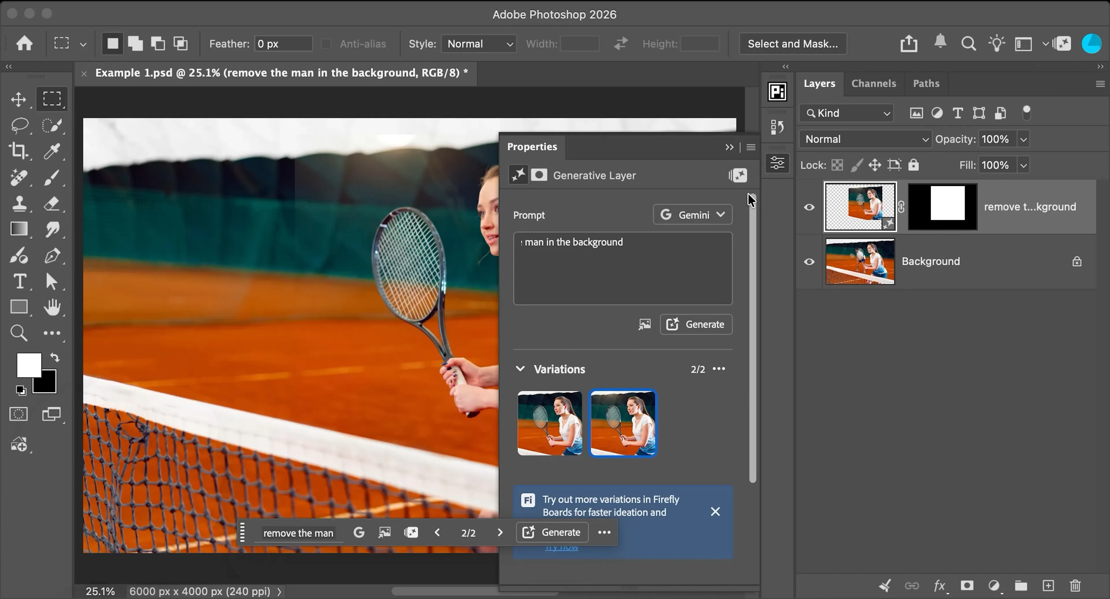 Photoshops KI-Generierungsvarianten