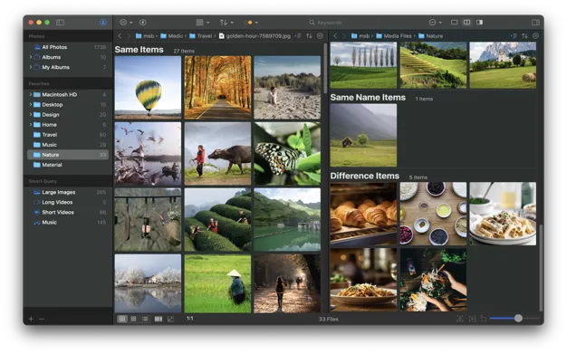 Interface du programme de gestion de photos ImageOne