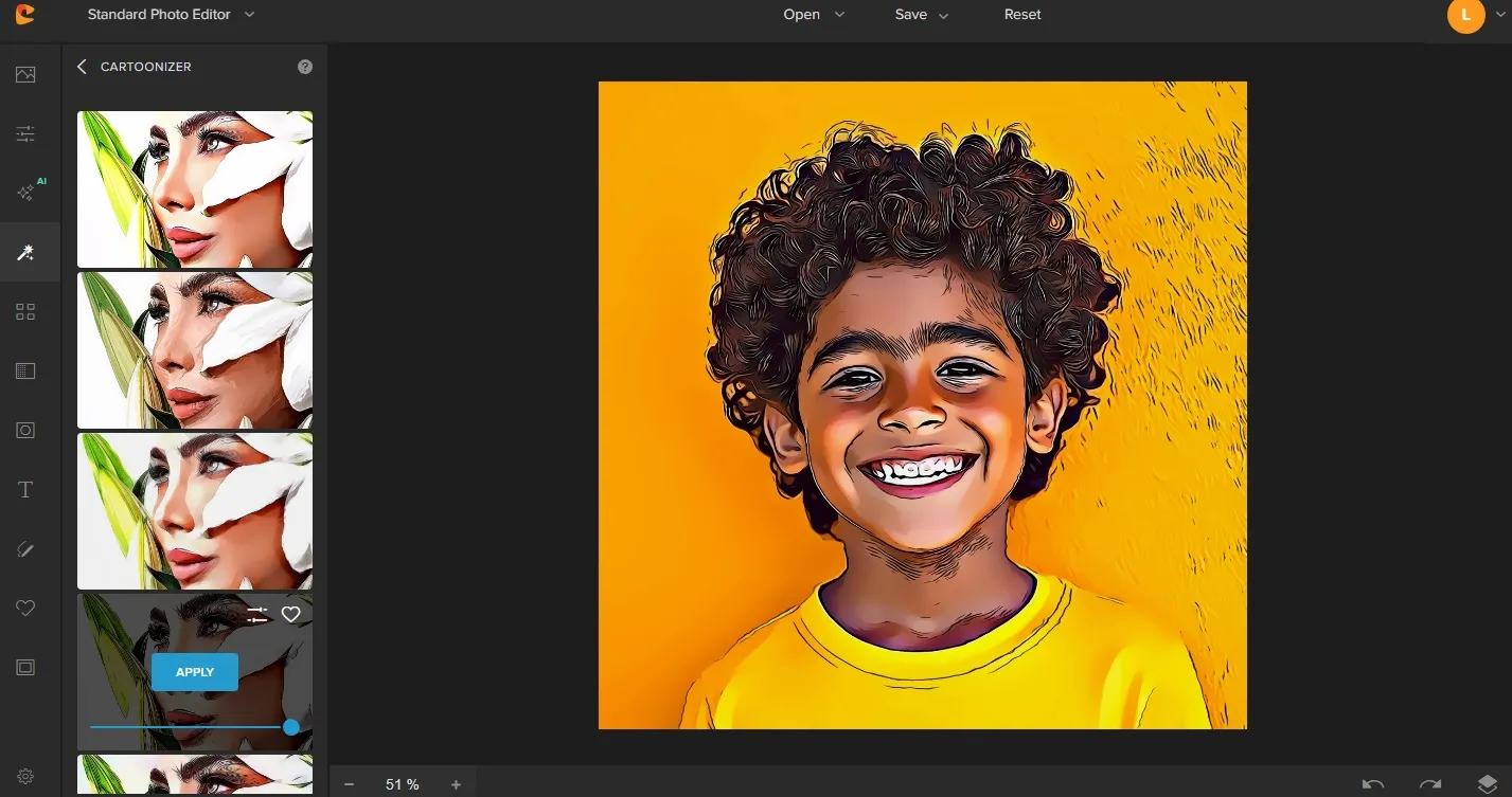 Colorcinch Editing Panel