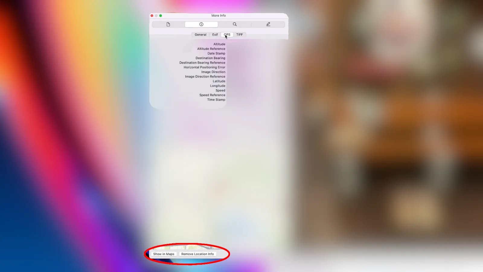 Removing Geolocation Tag in MacOS Photo Metadata