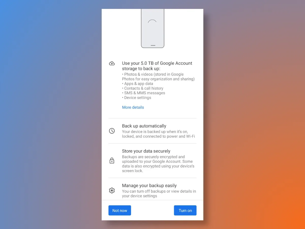 Google One Backup Features and Configuration