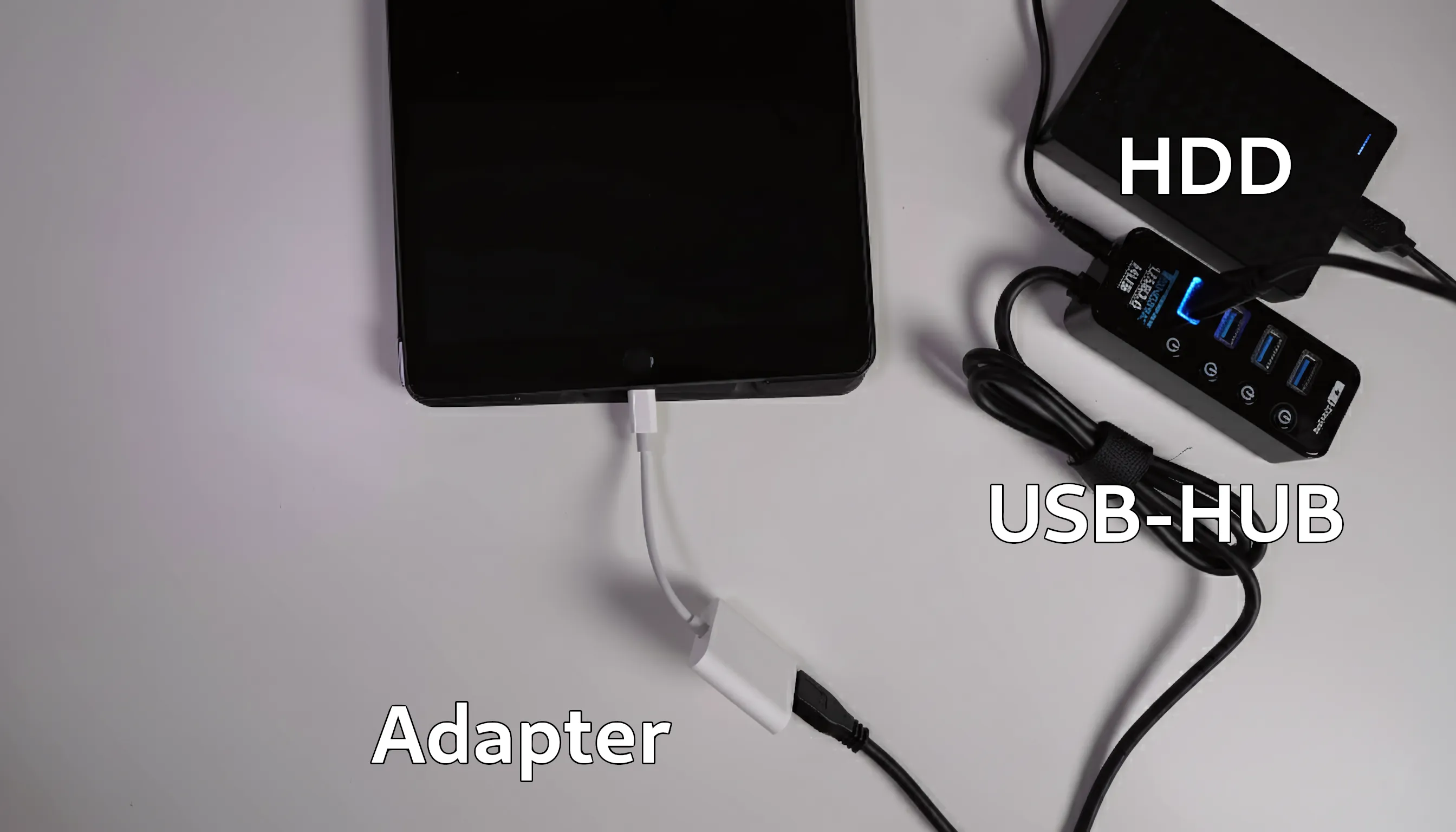 Connecting an HDD to an iPhone with a Lightning port