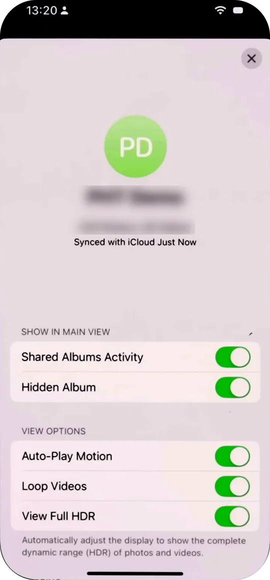 Customize Content Display Options in iPhone Photos