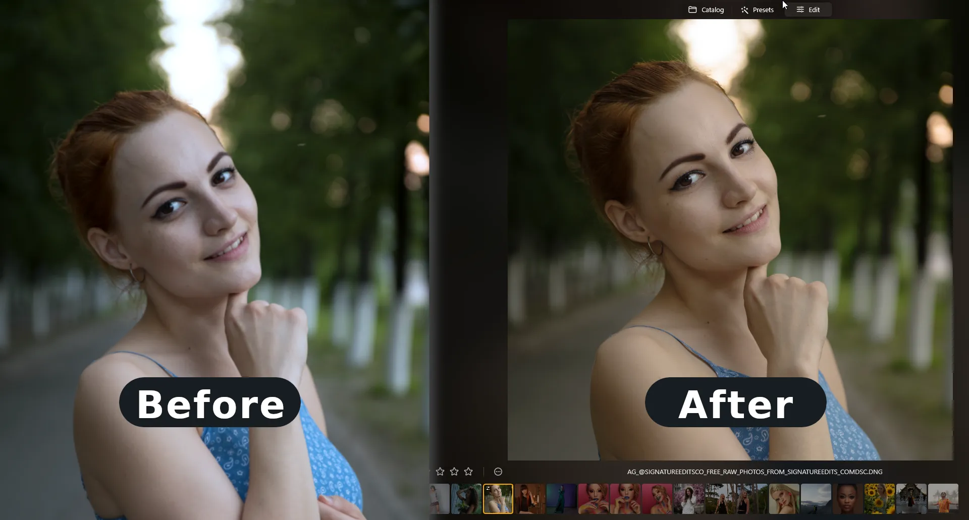 Bearbeiten eines Modellfotos mit KI in Luminar