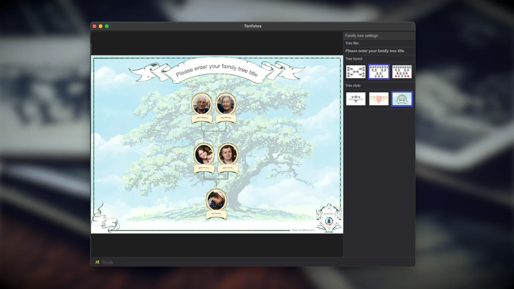 Visualization of a family tree in Tonfotos