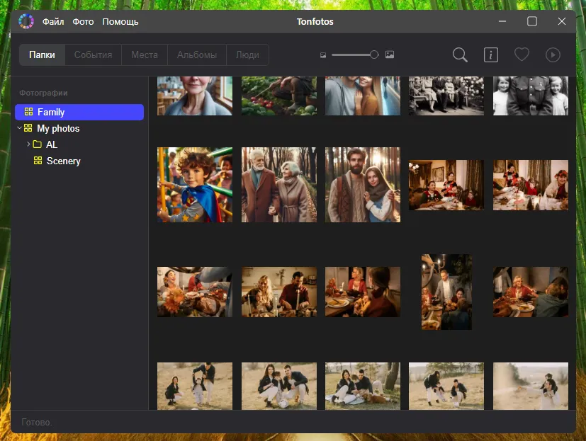 Основное окно программы Tonfotos