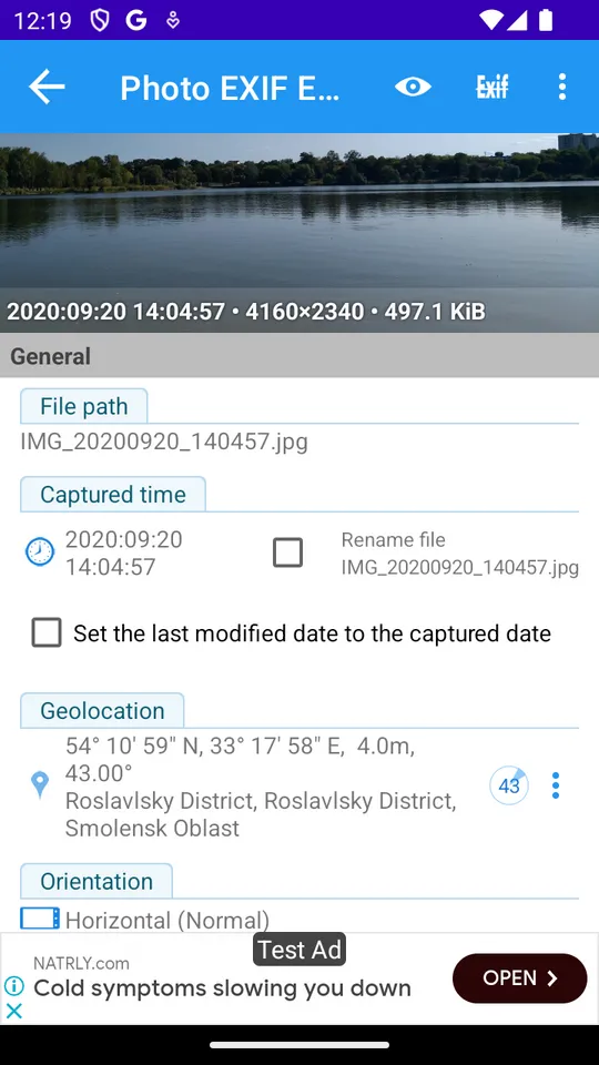 Application for viewing and editing metadata Photo EXIF ​​editor in Android OS
