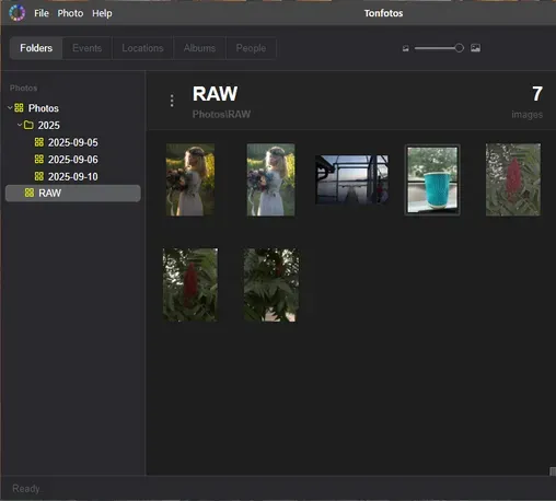 Folder structure in Tonfotos after export