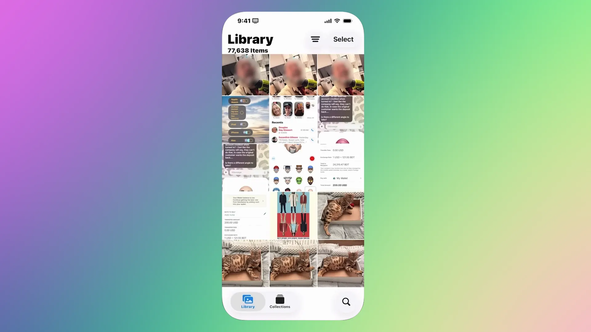 Example of imported OneDrive photos displayed in Photos on iPhone