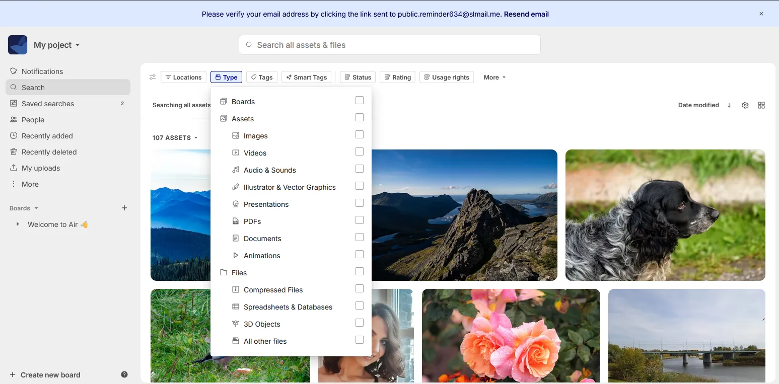 Web interface Air.inc