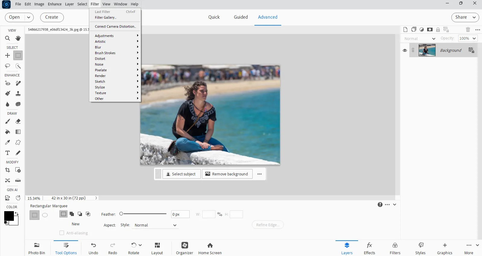 Photoshop Elements Advanced Mode