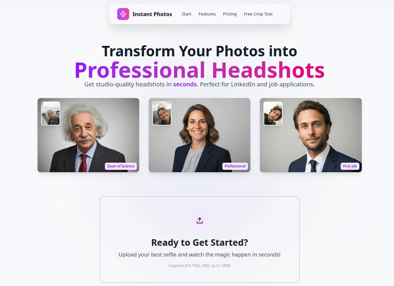 Instant.photos Homepage