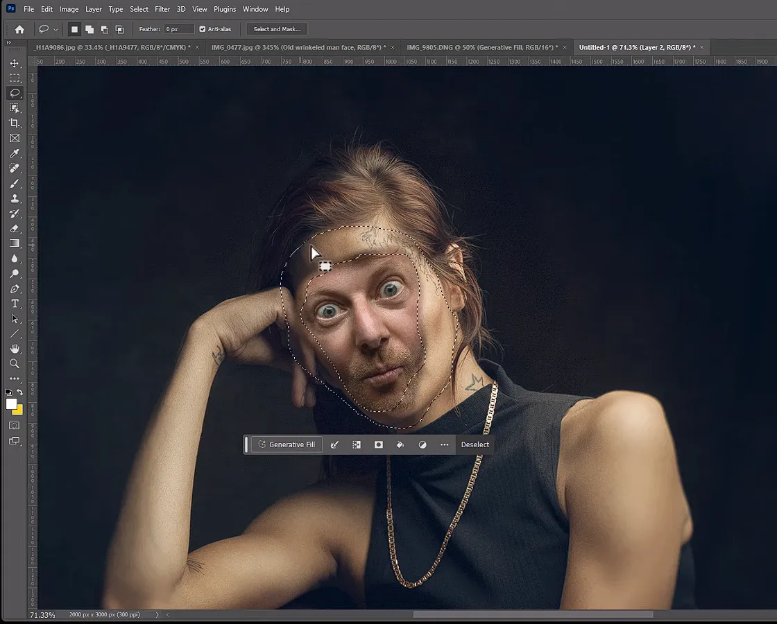 Replacing a face in a photo in Photoshop