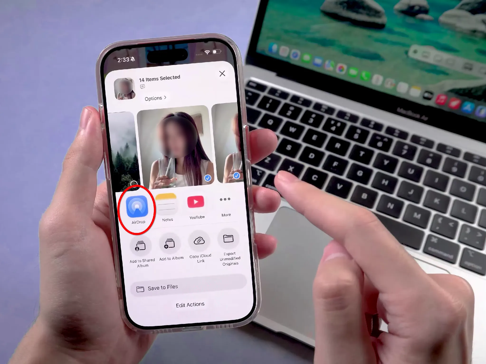 Transferring photos via AirDrop from iPhone to Mac