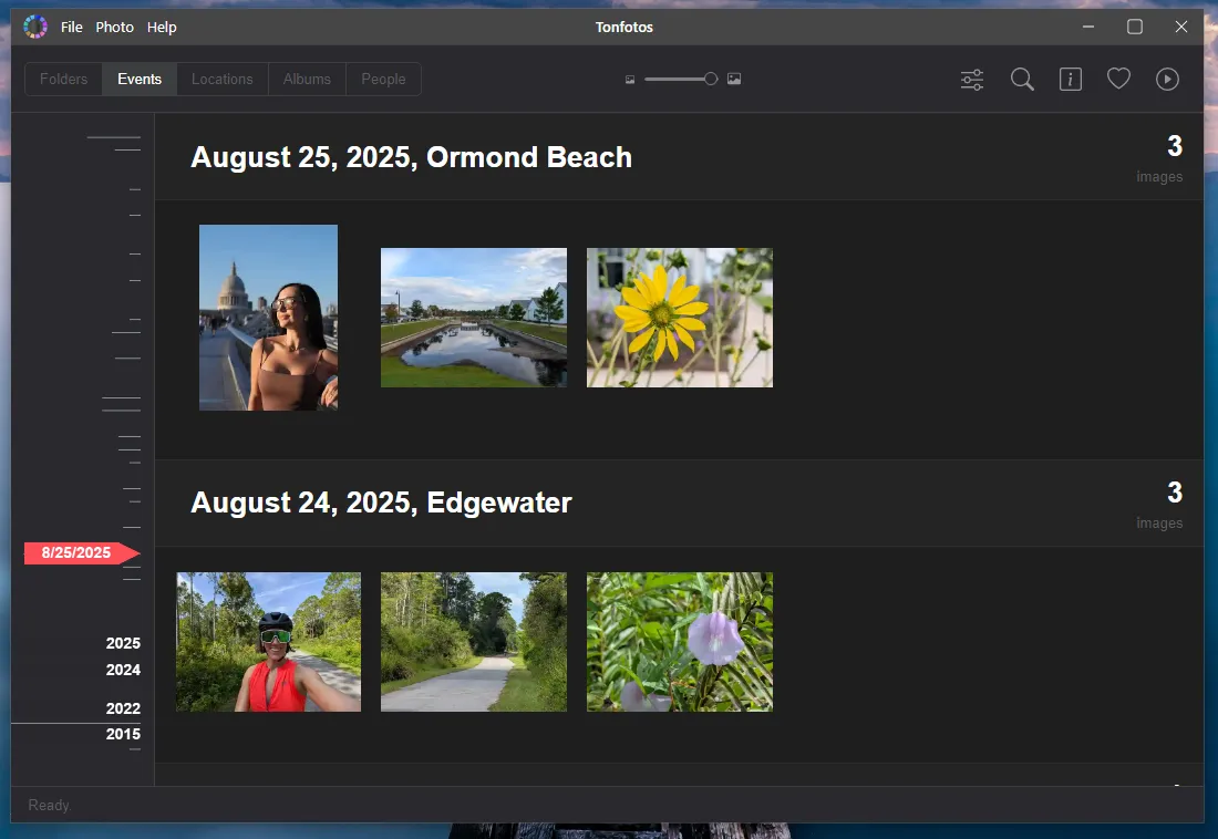 Chronological timeline of events