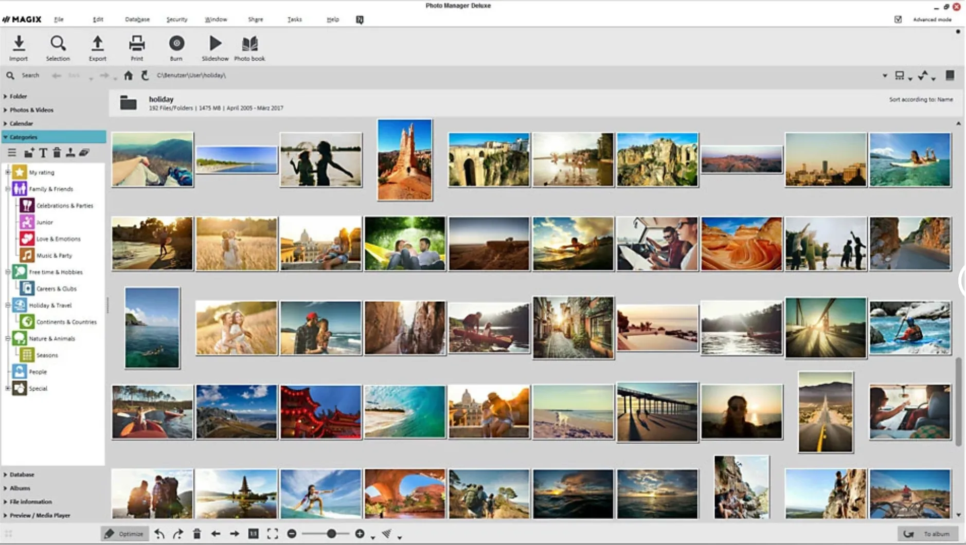 MAGIX Photo Manager : organisation efficace des photos avec des outils d'édition de base