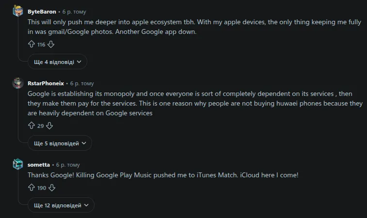 An example of user reaction to the removal of unlimited photo storage