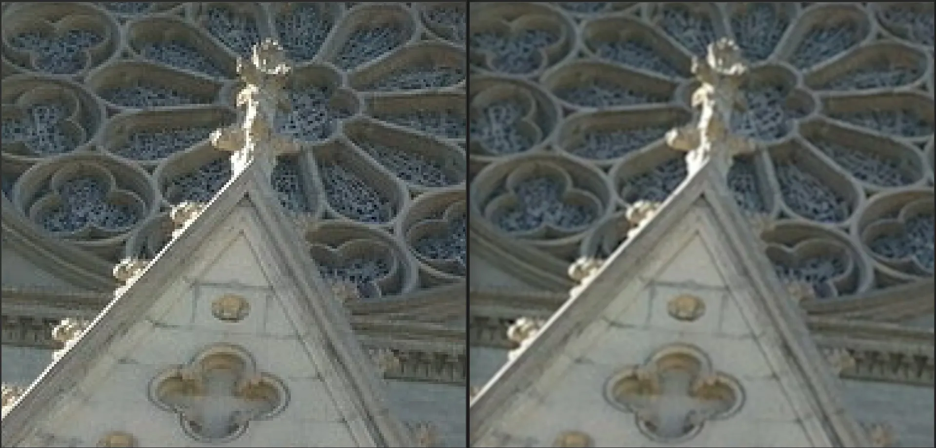 Before and after image processing in GIMP