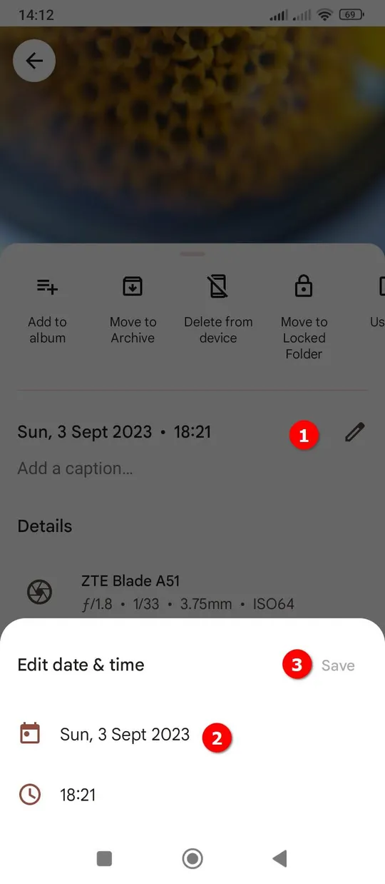 Editing photo date on Android