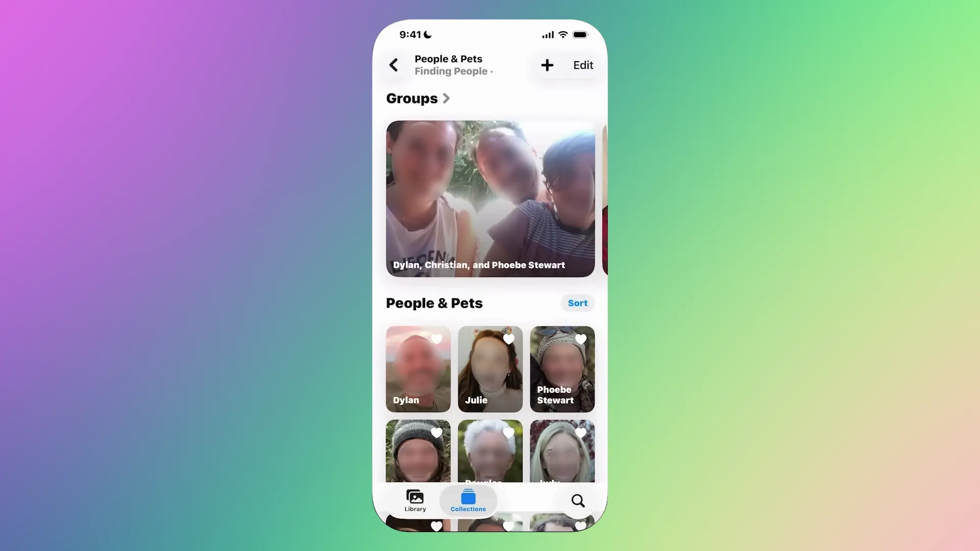 People and Pets section in Photos