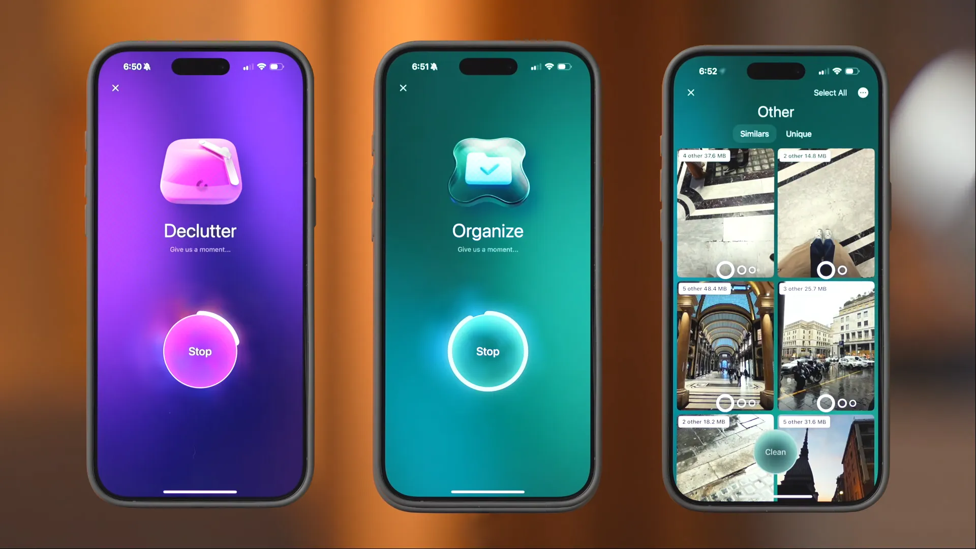 Oberfläche und Reinigungsmodi in CleanMyPhone