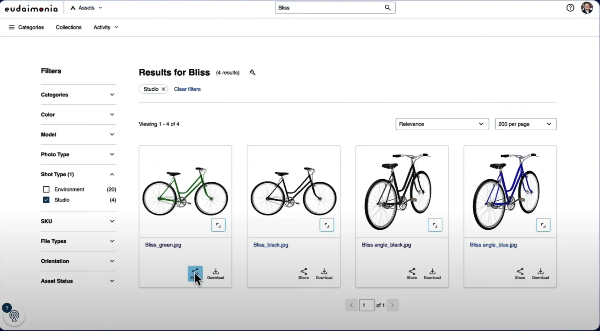 Navigating assets in Acquia DAM