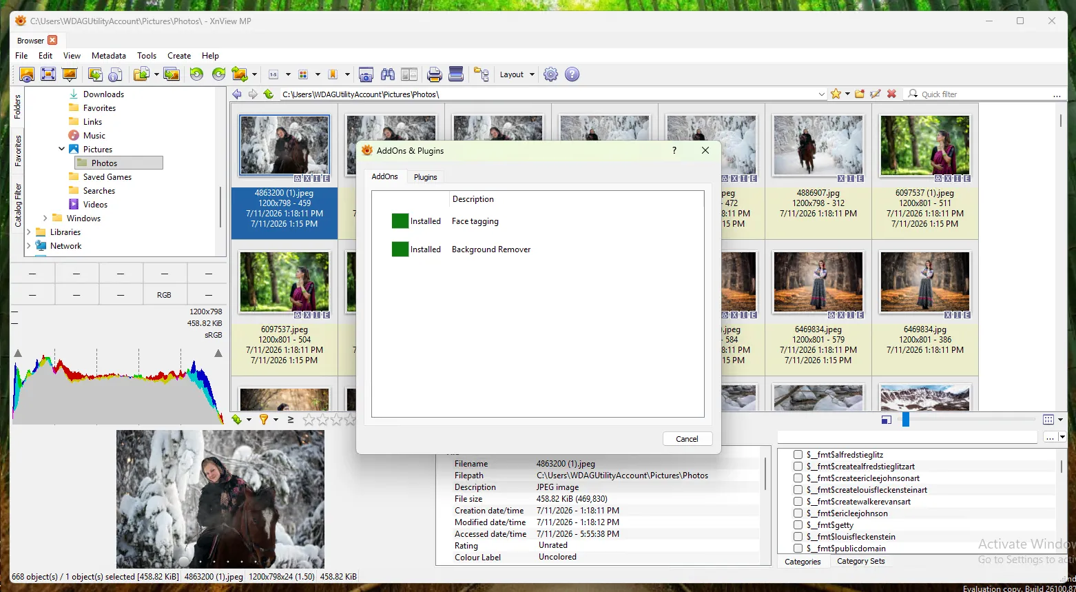 XnView MP で写真用顔認識プラグインをインストールする手順