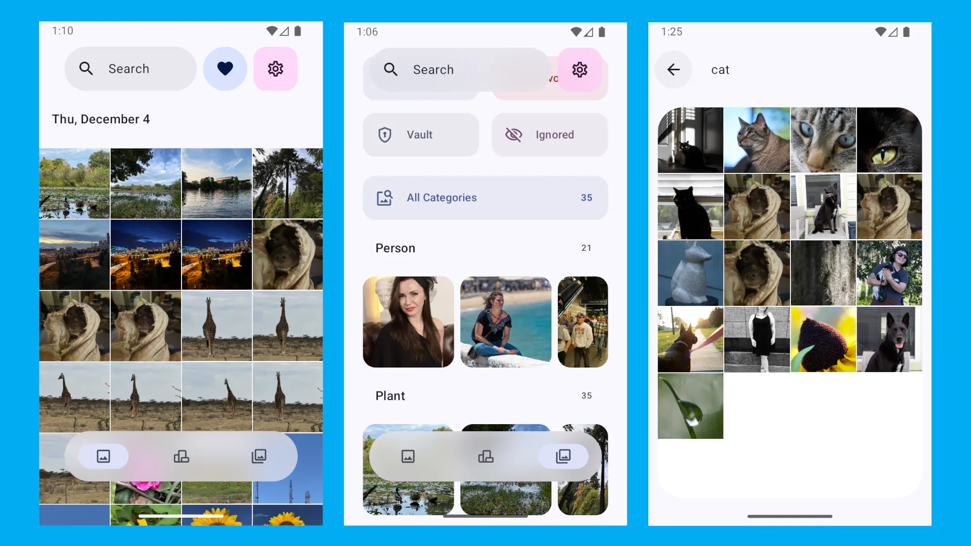 Gallery interface and search algorithm example