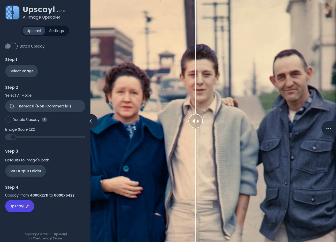 Processing faces in a photo with Upscayl