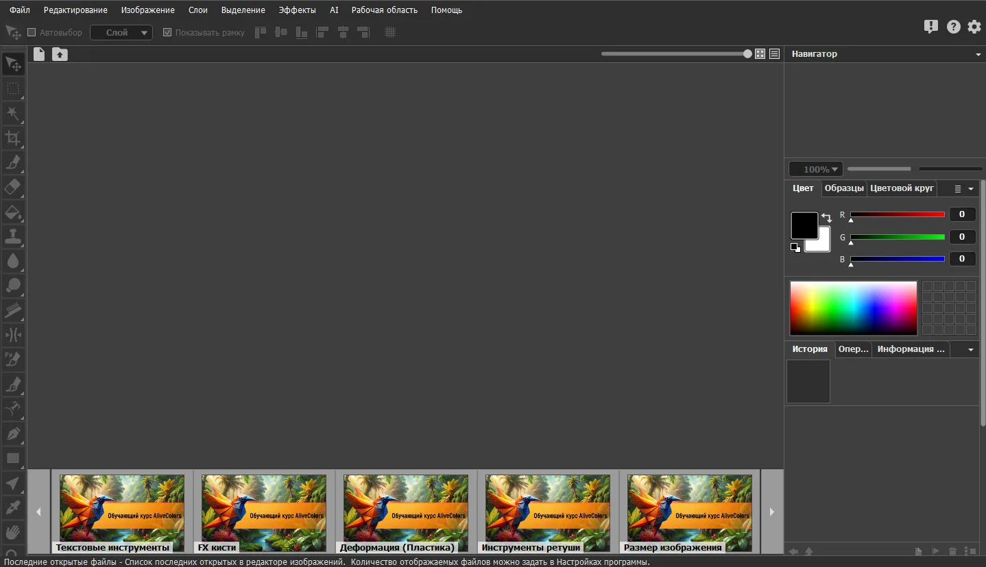 Гайды внутри AliveColors