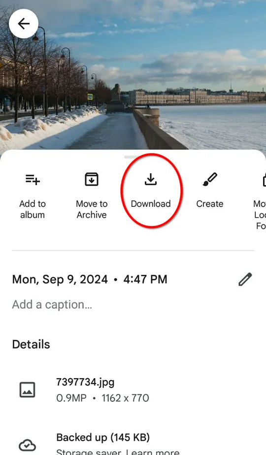 How to transfer a single photo in the Google Photos app on your phone