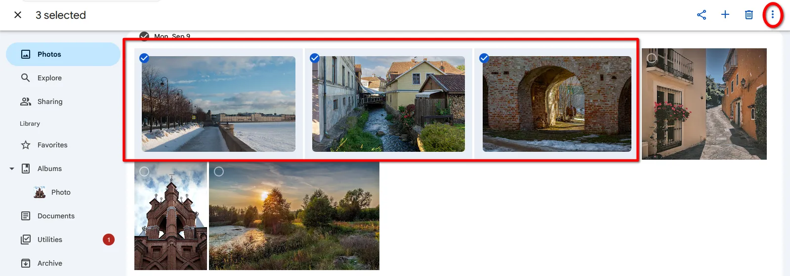 Transfer individual photos from Google Photos to PC