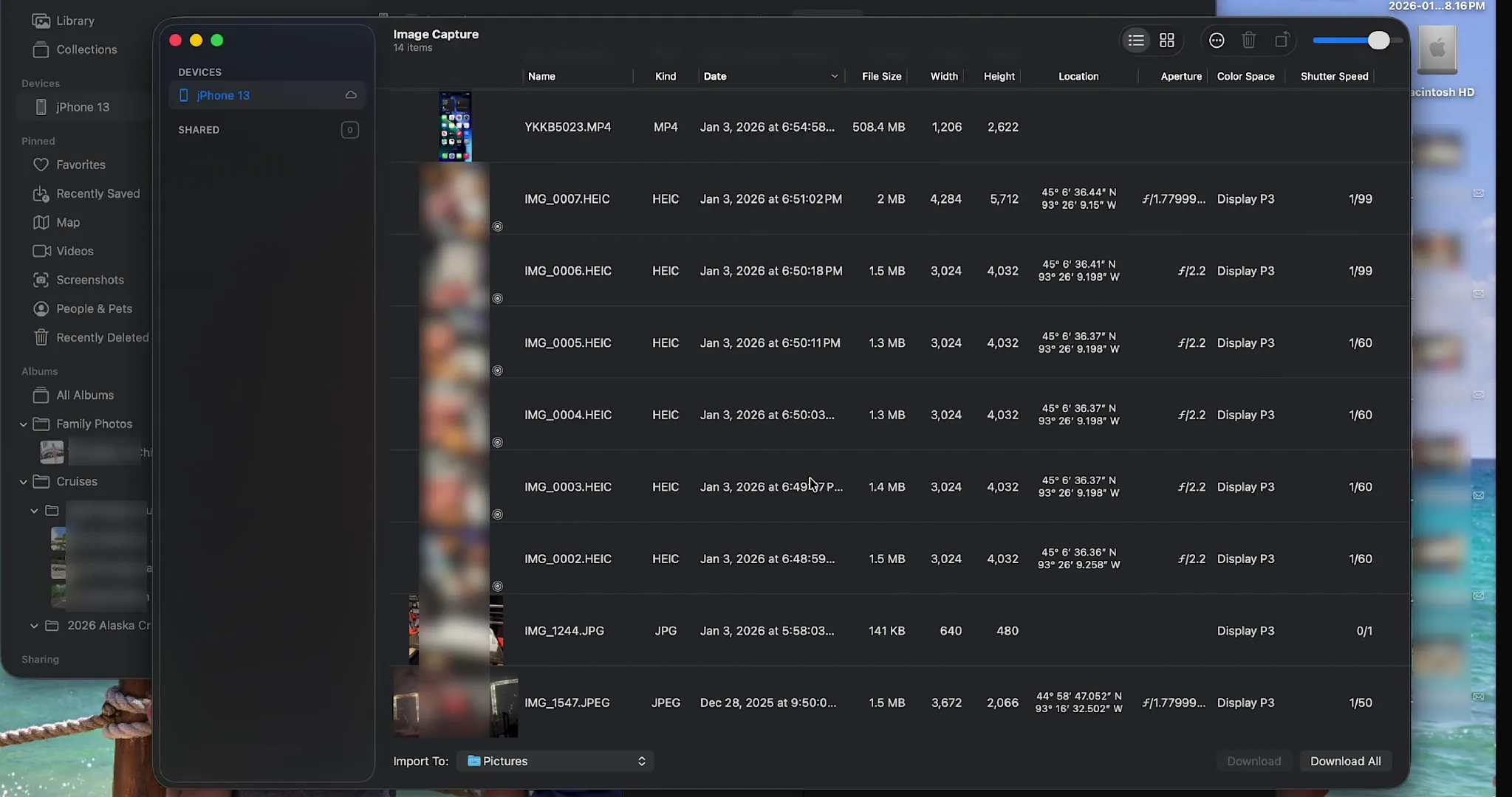 Importing photos with Image Capture