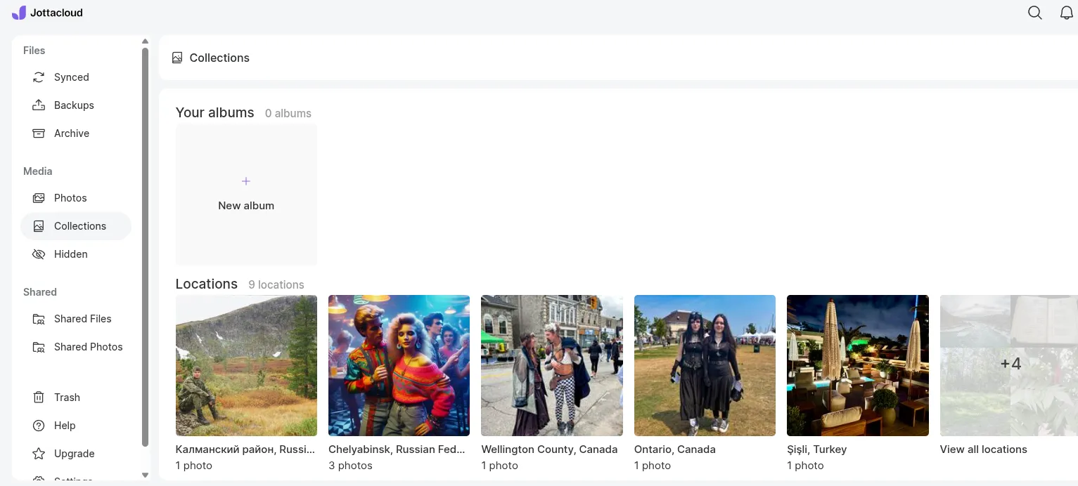 Automatically sort photos by geotag in Jottacloud