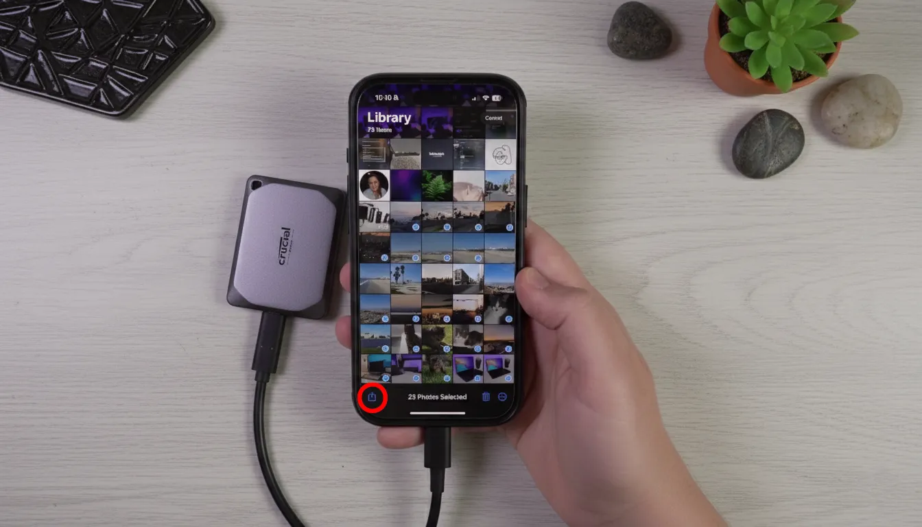 Copy photos and videos to an external drive on iPhone