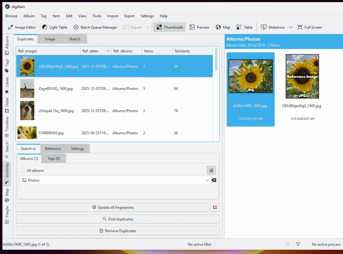 Реализация поиска дубликатов фотографий в digiKam