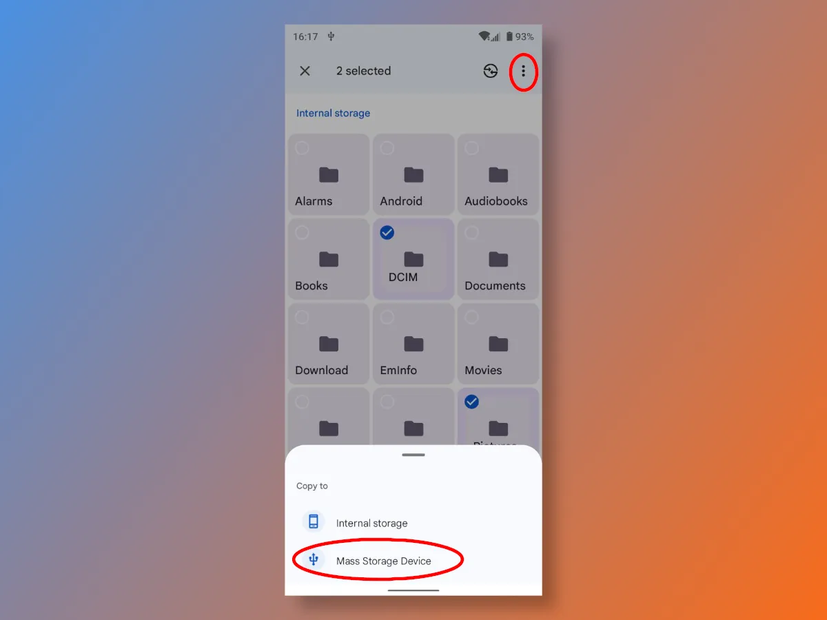 Manually copying folders in Android OS