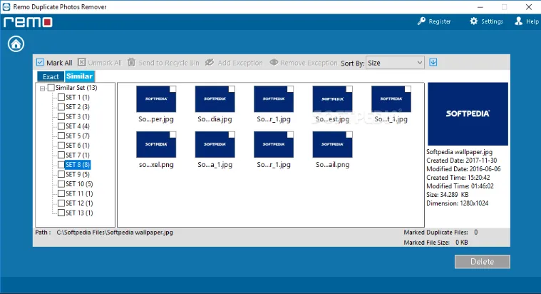 Remo Duplicate Photos Remover user interface