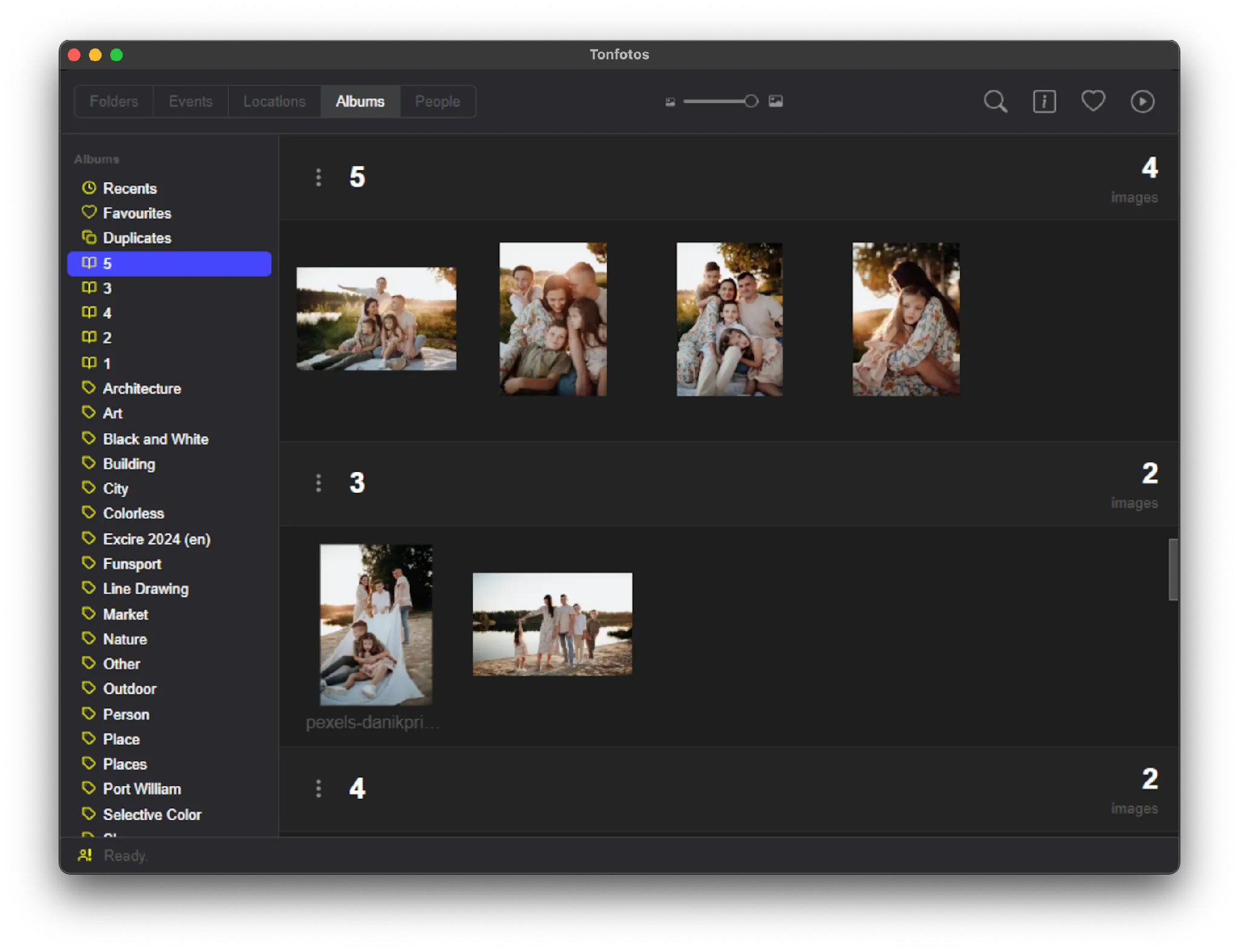 Example of viewing photos after culling