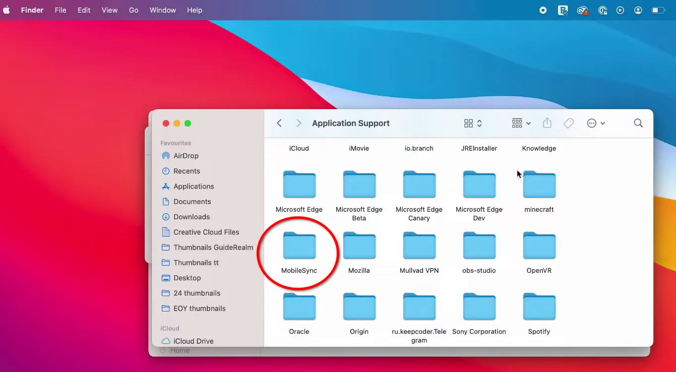 iPhone backup location on Macbook