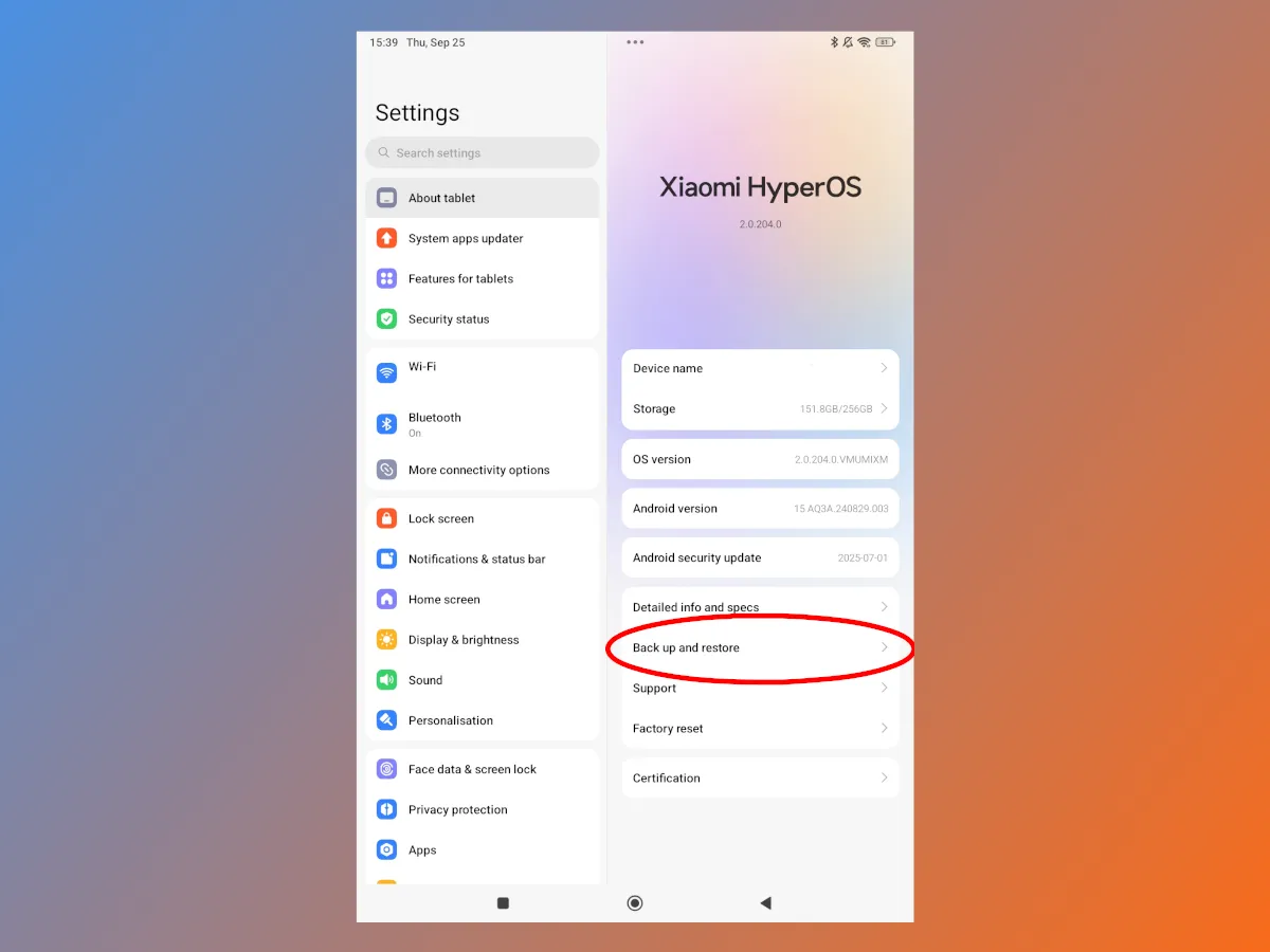 Backing up data on a Xiaomi phone