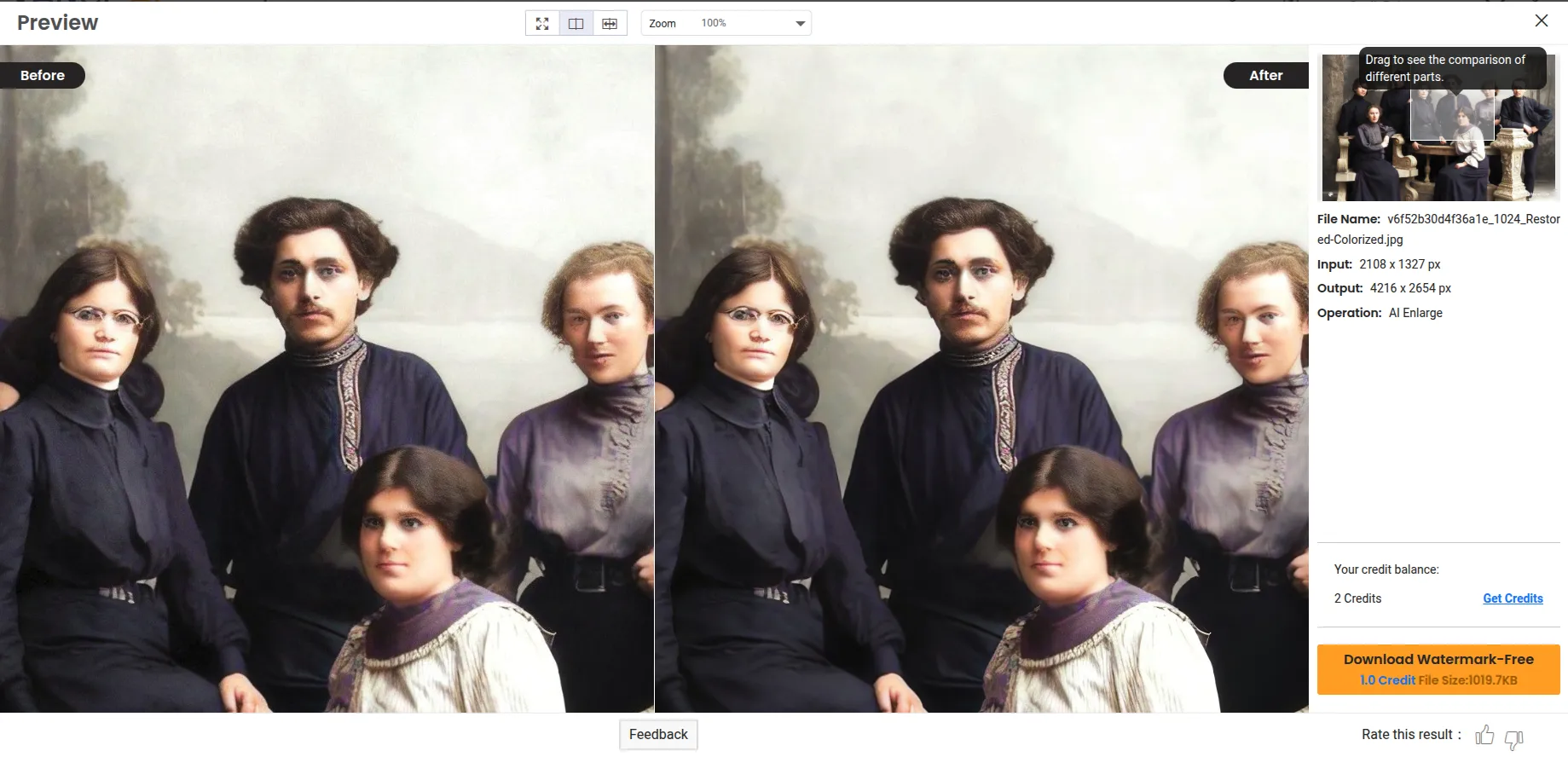 Ein Beispiel für die Anwendung von VanceAI Image Enlarger