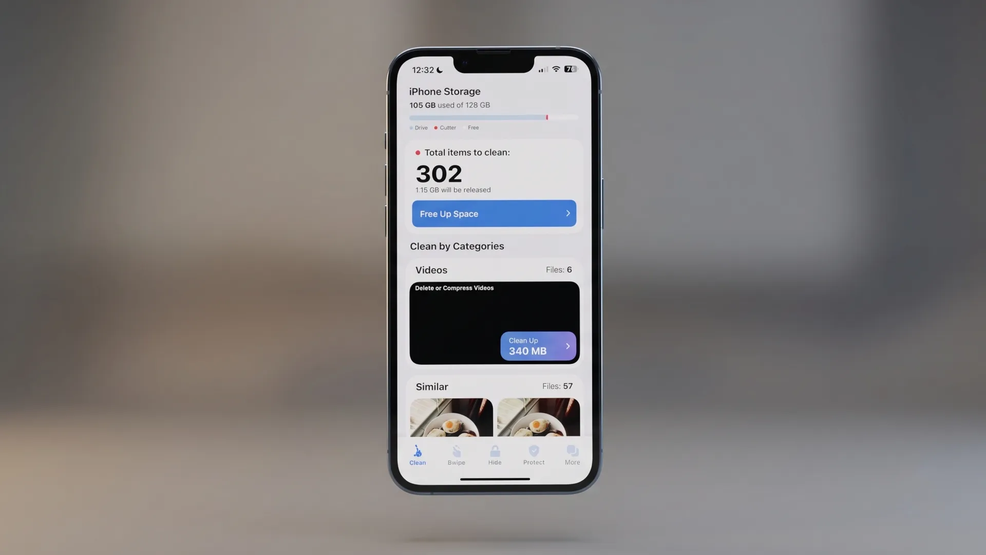 Kategorien der iPhone-Aufräumfunktion in Cleaner Kit