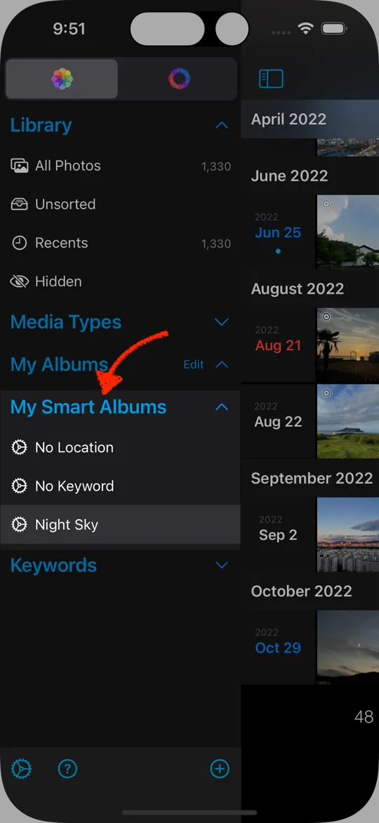 HashPhotos Smart Albums