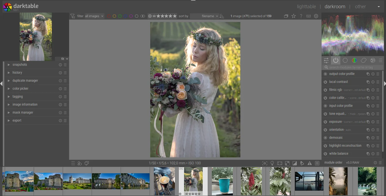 Darktable interface