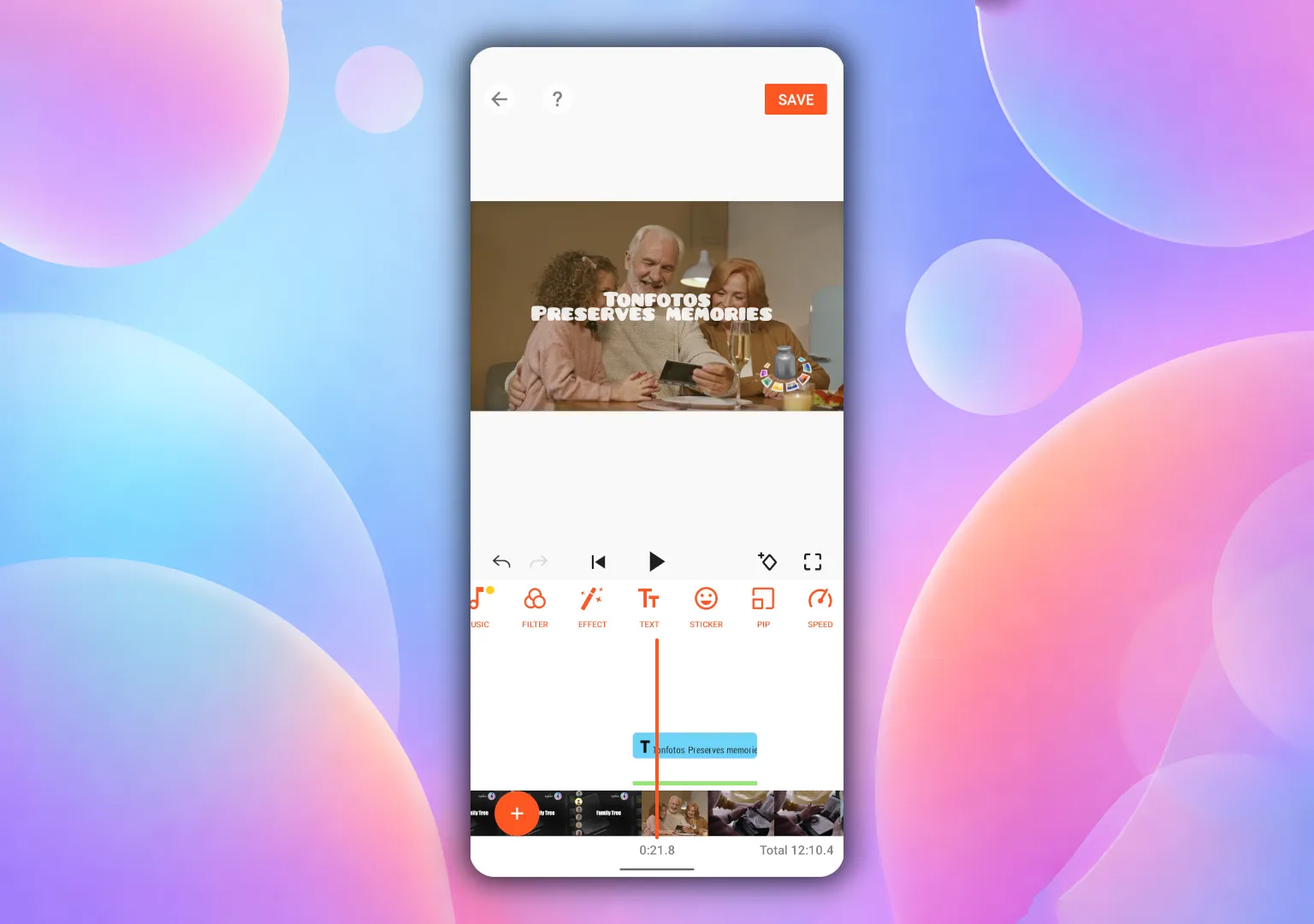 Interface et exemple d'édition dans YouCut