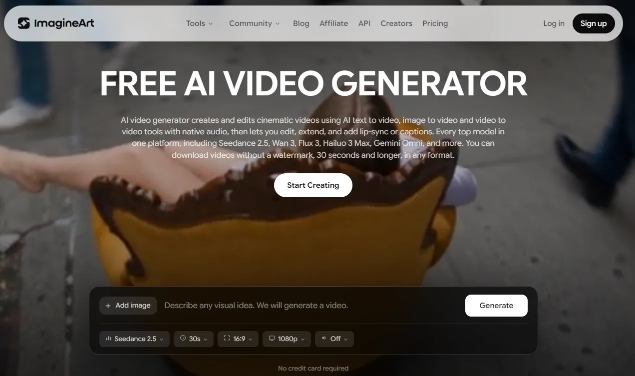 The ImagineArt website