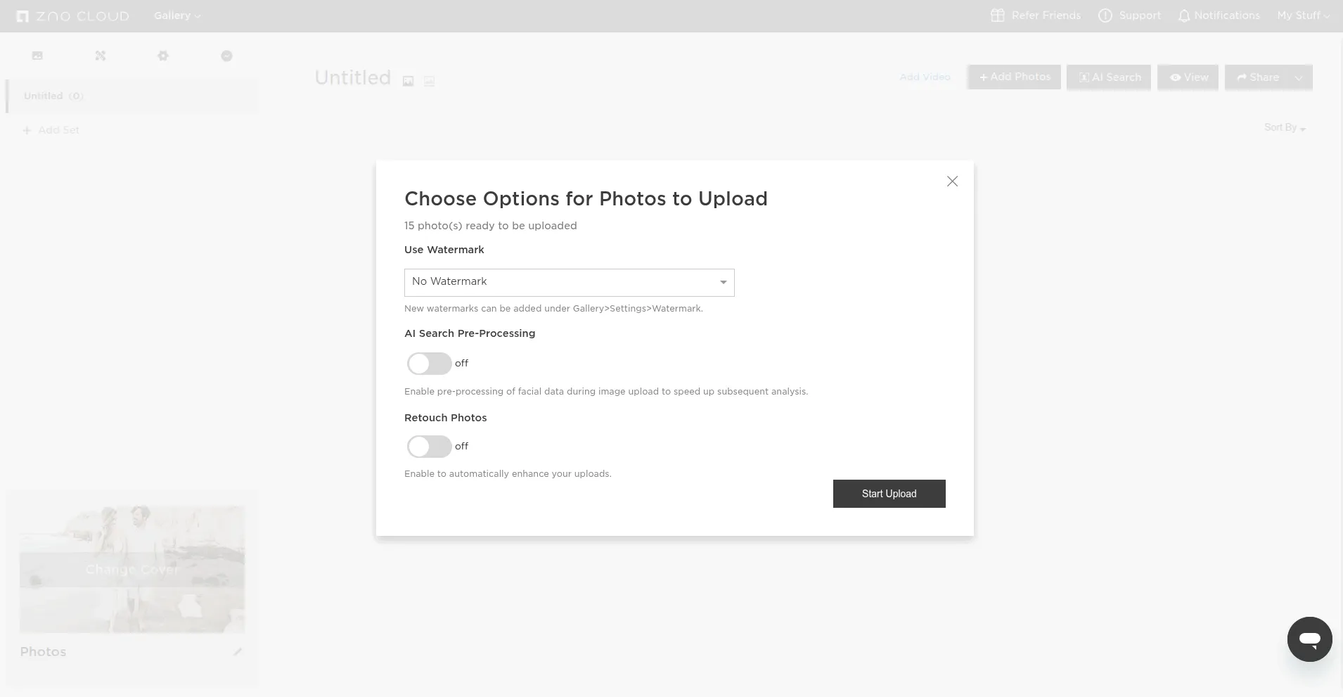 Zno Cloud service control panel